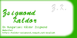 zsigmond kaldor business card