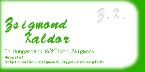 zsigmond kaldor business card